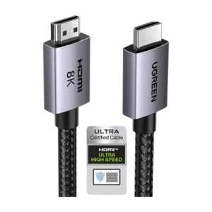 Cable HDMI 2.1 UGREEN 25911 de 8K@60Hz | 3 metros | 48Gbps | HDR10+ | 3D Inversivo| eARC | Dolby ATMOS | VVR | QMS | QFT | ALLM | 3 modos de Visualización | Certificado HDMI 8K | Niquelado | Nylon Trenzado | Carcasa de Aluminio.