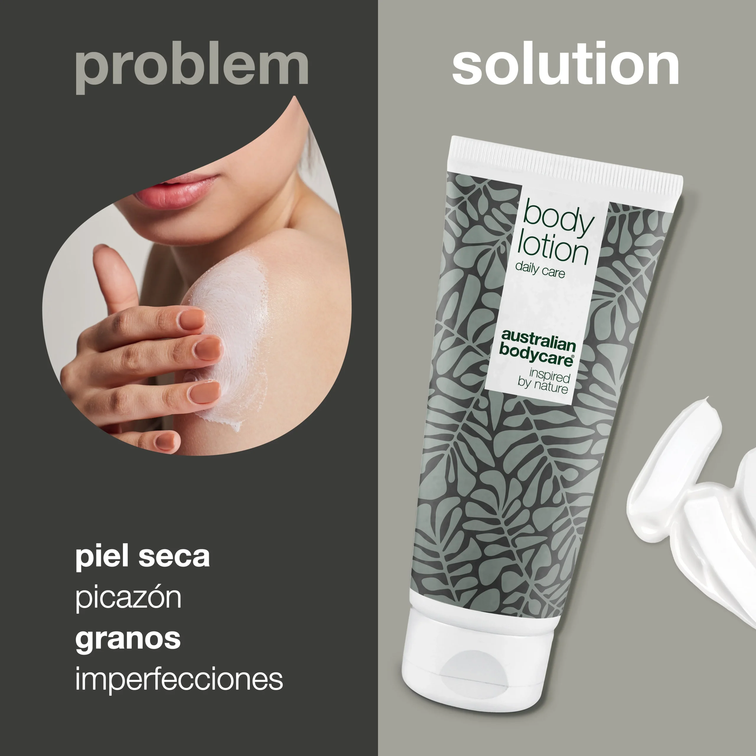 Loción Corporal para piel seca — Crema hidratante para la piel seca con granos