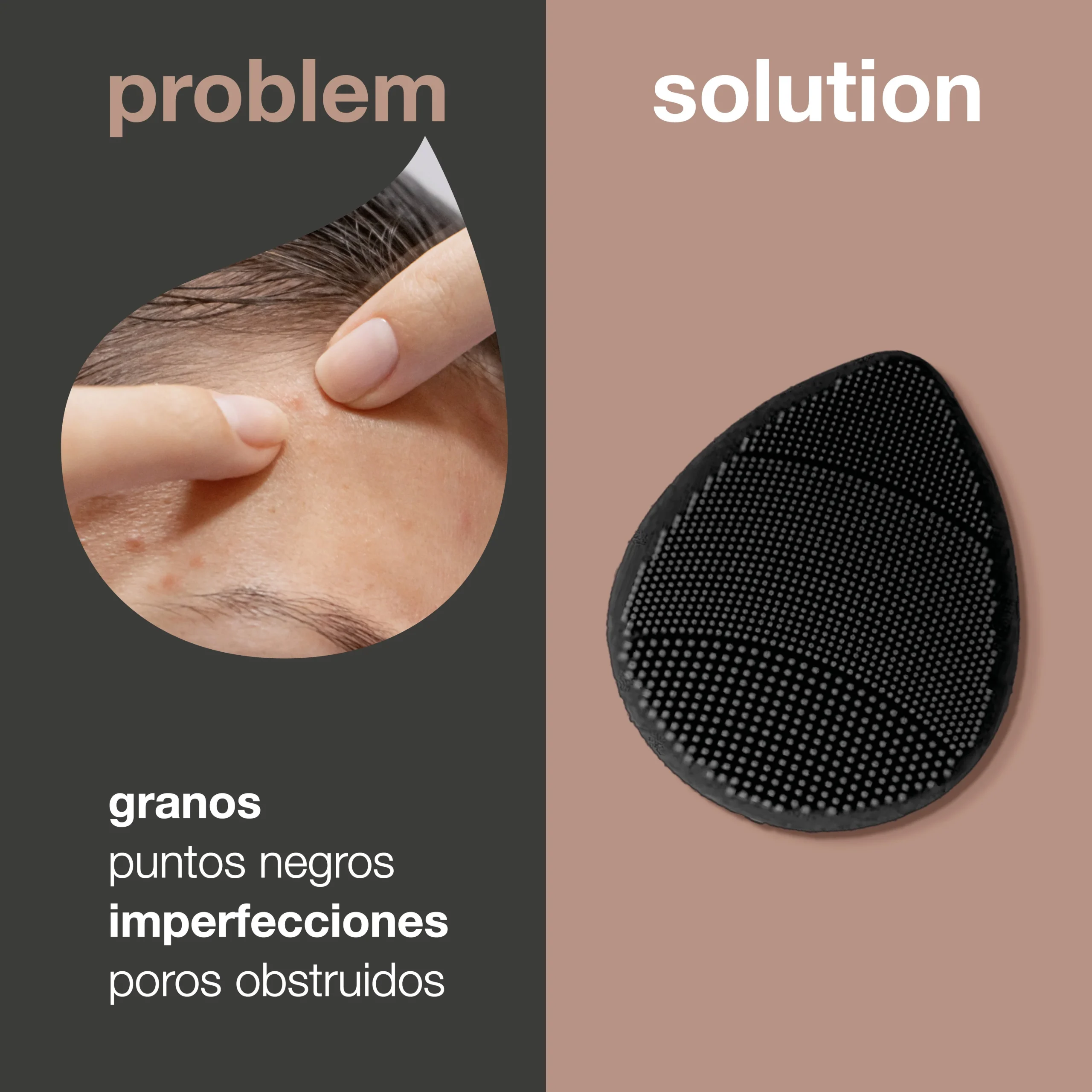 Cepillo facial para exfoliación — Cepillo limpiador para la limpieza diaria y exfoliación del rostro