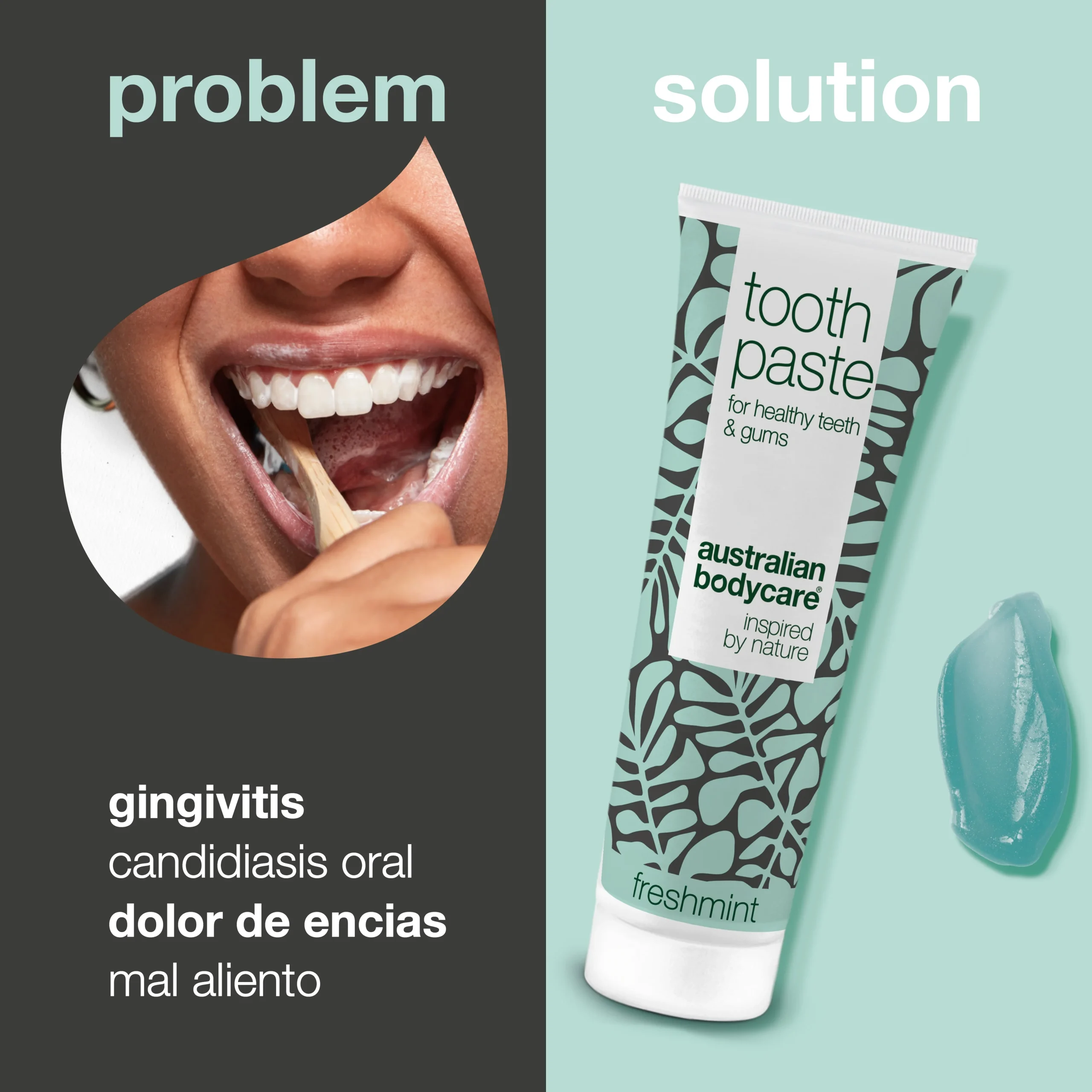 Pasta de dientes — Para una buena higiene bucal, el cuidado de la enfermedad periodontal y la candidiasis bucal