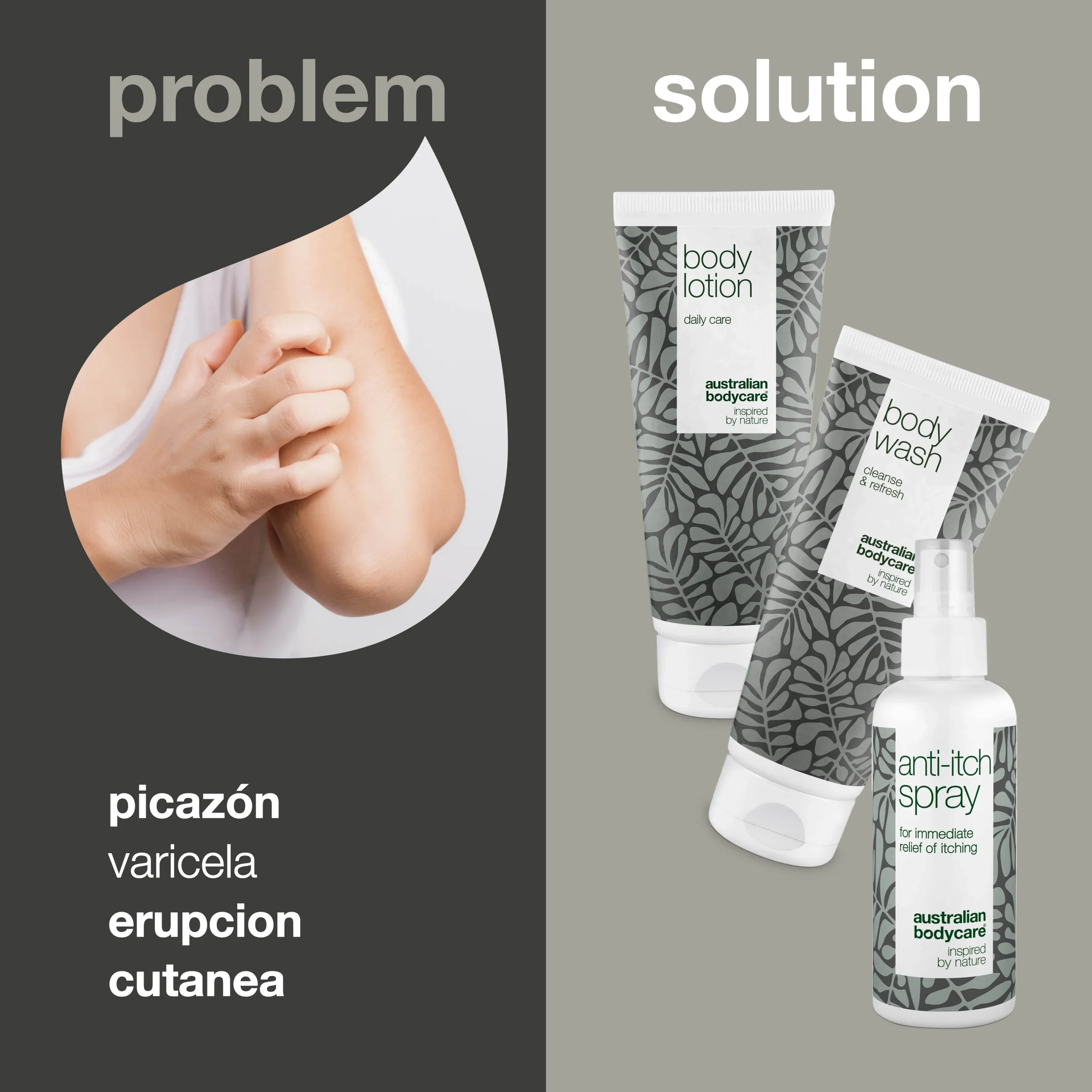 3–Pack para la picazón de la piel en todo el cuerpo — Productos calmantes para pieles irritadas