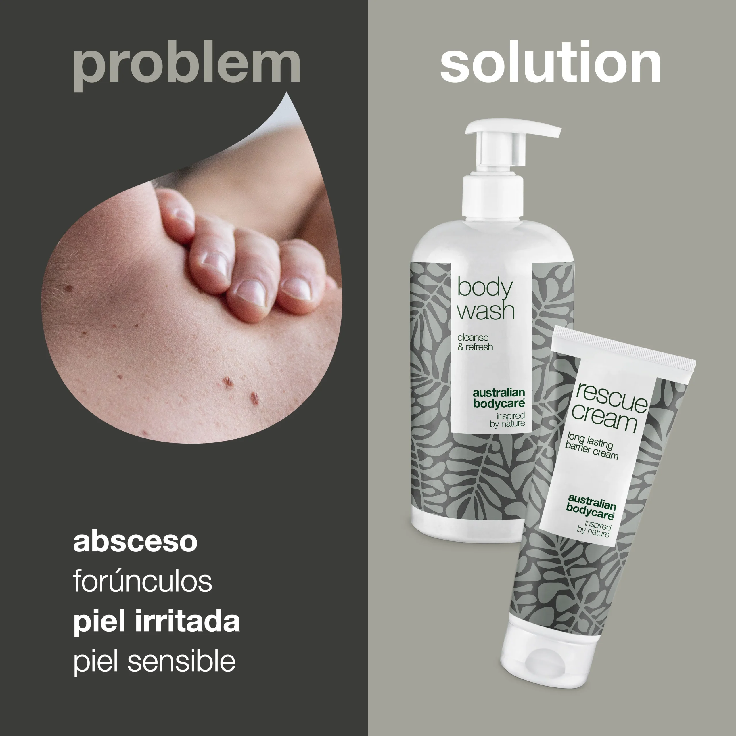 Pack para el cuidado de abscesos — 2 productos para la limpieza diaria y el cuidado de abscesos