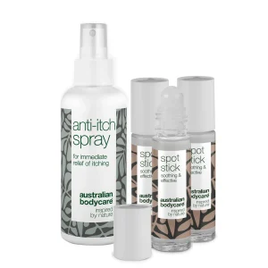 4 Pack para el cuidado de picaduras de mosquitos e insectos  — 4 productos calmantes para aliviar la irritación de las picaduras