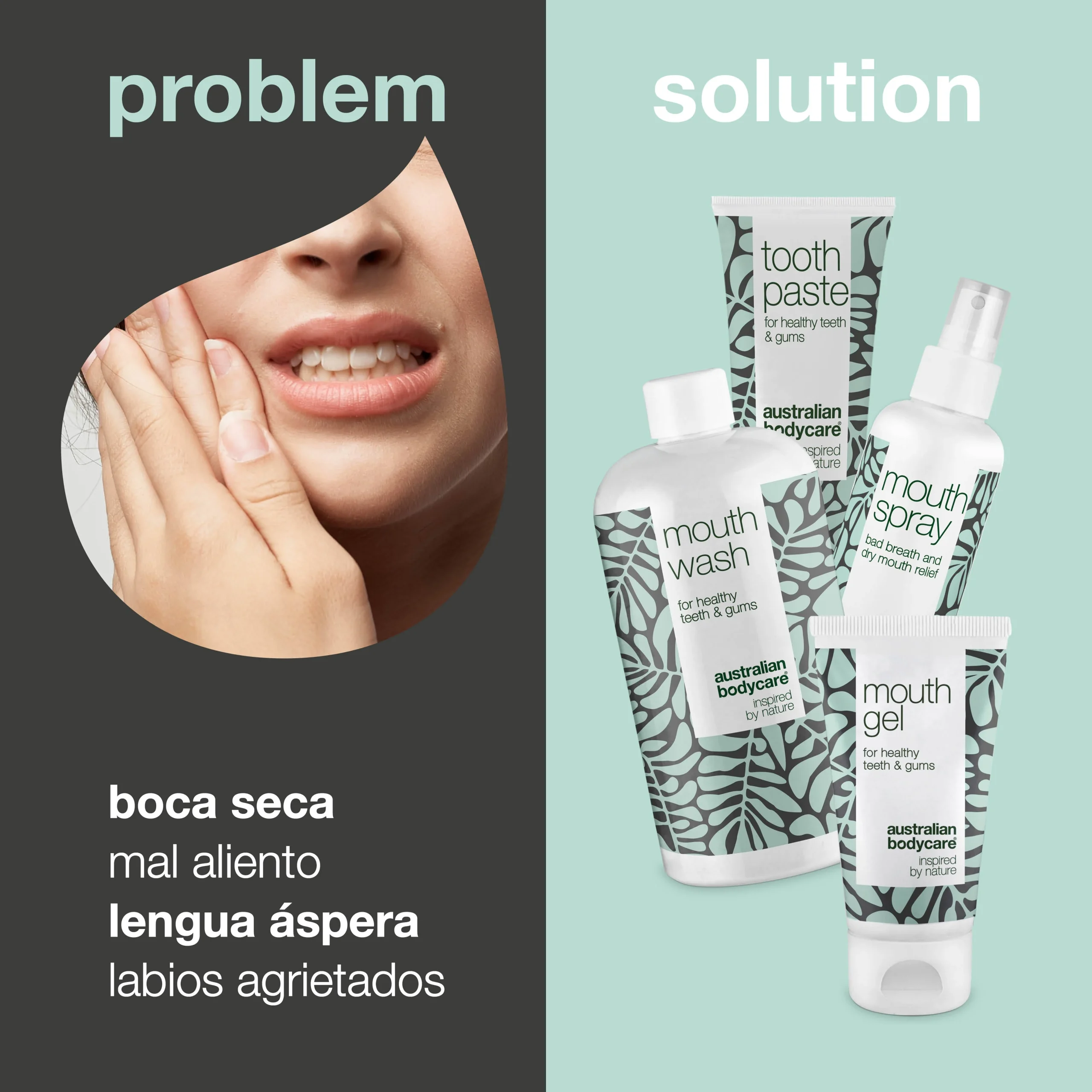 Pack de 4 para la boca seca — 4 productos hidratantes para el cuidado de la boca seca