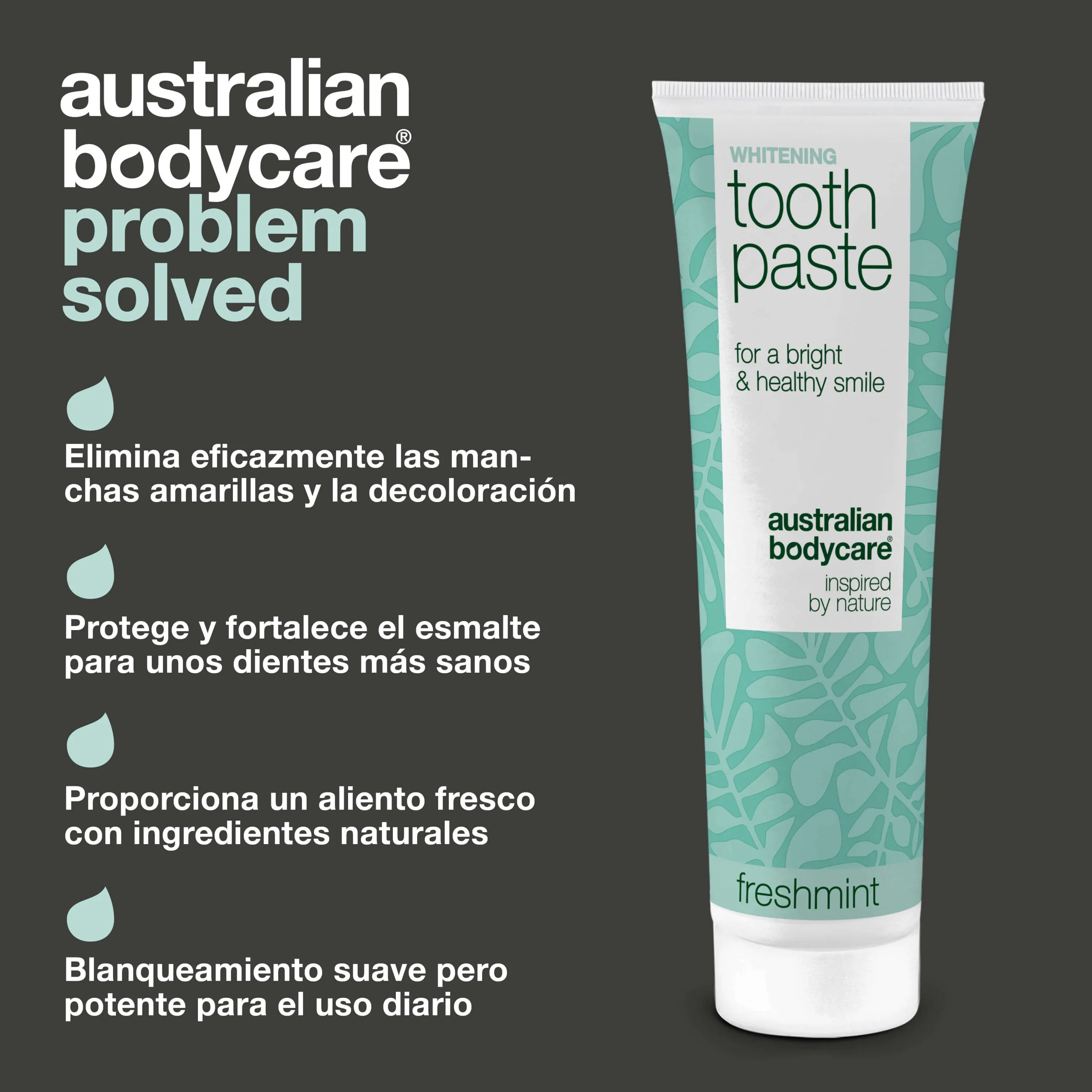 Pasta Blanqueadora – Elimina manchas y deja dientes blancos — Pasta blanqueadora que combate los dientes amarillos y protege el esmalte. Con sílice hidratada, alúmina y mentol para un aliento fresco. - Imagen 3
