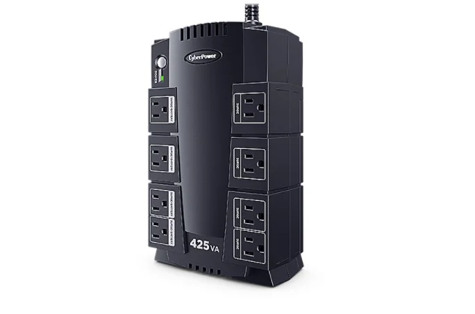 UPS Standby CyberPower Standby CP425SLG – 425VA/255W – De Escritorio – 8Hora(s) Recharge – 2Minuto(s) Stand-by – 110 V AC Entrada – 120 V AC Salida – 8 x NEMA 5-15R Receptacle(s) – USB NOBREAK UPS CP425425VA/255W.STANBY.8CONT.USB/RJ11.12
