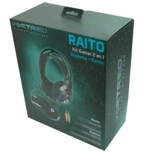 Kit Perfect Choice V-930648 Gamer Audifonos Alámbricos y Mouse 4000 DPI Gamer Luz RGB Raito | VORTRED KIT GAMER ALAMBRICO 2 EN 1 DIADEMA MAS RATON – RAITO