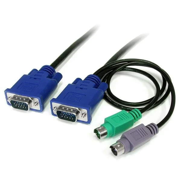 StarTech.com Cable KVM SVECON6 de 1.8m Ultra Delgado 3-en-1 VGA PS/2 – HD15 Macho a Macho – Cable for Conmutador KVM, Teclado, Mouse – Negro CABLE KVM 1.8M ULTRA DELGADOVGA PS2 HD15 MACHO A MACHO .