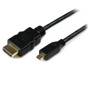 StarTech.com Cable HDMI® HDADMM3M de alta velocidad con Ethernet a Micro HDMI 3m – 2x Macho – Adaptador Negro – Cable for Dispositivo de audio/vídeo, Teléfono Móvil, TV, Smartphone, Monitor, Tableta, Cámara, Proyector – Admite hasta4096 x 2160 – Apantallado – 32 AWG – Negro CABLE HDMI DE ALTA VELOCIDADCON ETHERNET A MICRO HDMI 3M M A.M