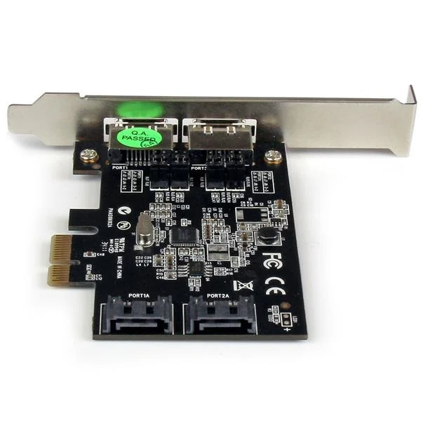 StarTech.com PEXESAT322I Tarjeta Adaptadora Controladora PCI Express PCI-E 2 Puertos eSATA 2 Puertos SATA – SATA III – 6Gbps – 4 Total puerto(s) SATA – 2 Puerto(s) interno SATA – 2 Puerto(s) externo SATA – PC TARJETA PCI EXPRESS 2 PUERTOSESATA 2 SATA III 6GBPS CONTROLADOR