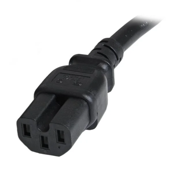 StarTech.com Cable PXTC14C153 de 1m (3 pies) de Extensión de Servicio Pesado, Cable Alargador de Alimentación IEC 320 C14 a IEC 320 C15, 15A 250V – Para Unidad de distribución eléctrica, Computadora de escritorio, Monitor, Impresora – IEC 60320 C14 / IEC 60320 C15 – 250 V CA / 15A – Negro – 1 Solamente CABLE 91CM ADAPTADOR 14 AWGC14 A C15 JUMPER BRIDGE SERVIDOR.