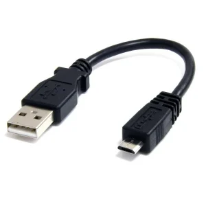 StarTech.com Cable Adaptador UUSBHAUB6IN de 15cm USB A Macho a Micro USB B Macho para Teléfono Celular Carga y Datos – Cable for Cámara, PDA, Teléfono Móvil, Tableta, Receptor GPS, Cámara Digital, Smartphone – 480Mbit/s – Apantallado – 30 AWG – Negro CABLE 15CM ADAPTADOR CARGADORMICROUSB B MACHO A USB A MACHO .