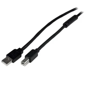 StarTech.com Cable USB 2.0 USB2HAB65AC de 20m USB B Macho a USB A Macho Activo Amplificado para Impresora – Cable for Impresora, Teclado, Mouse, Módem, Dispositivo periférico, Carcasa para unidad de disco duro, PC, MAC – 480Mbit/s – Apantallado – 24 AWG – Negro CABLE 20M METROS USB B MACHO AUSB A MACHO ACTIVO IMPRESORA