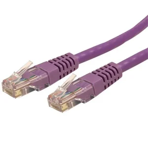 StarTech.com Cable C6PATCH15PL de Red 4.5m Categoria Cat6 UTP RJ45 Gigabit Ethernet ETL – Patch Moldeado – Morado – Cable for Dispositivo de red – 10Gbit/s – Cable de conexión – Oro Conector chapado – CMG – 24 AWG – Violeta CABLE 4.5M RED UTP RJ45 CAT6ETHERNET GIGABIT MOLDEADO MORADO.