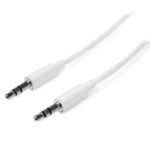 StarTech.com MU1MMMSWH Cable 3.5mm Macho – 3.5mm Macho, 1 Metro, Blanco MINIJACK PLUG MACHO MACHO .