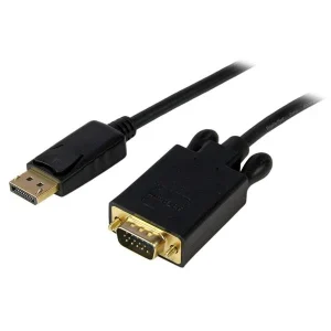 StarTech.com Cable DP2VGAMM6B de 1.8m DisplayPort a VGA – Cable Adaptador Activo de DisplayPort a VGA – Video 1080p – Cable de Monitor DP 1.2 a VGA – Cable for Proyector, TV, Portátil, Monitor, Dispositivo de Vídeo, HDTV, Computadora de escritorio, Workstation, Base de conexión – Admite hasta1920 x 1200 – Negro CABLE 1.8M ADAPTADOR ACTIVODISPLAYPORT A VGA CONVERTIDOR .