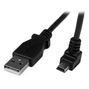 StarTech.com USBAMB2MD Cable USB 2.0, USB A Macho – mini-USB B Macho, 2 Metros, Negro ACODADO HACIA ABAJO ADAPTADOR