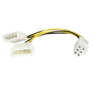 StarTech.com Cable LP4PCIEXADAP de 15cm Adaptador de Alimentación LP4 Molex a PCI Express de 6 Pines para Tarjeta de Video – Para Tarjeta PCI Express – LP4 – 1 Solamente CABLE ADAPTADOR ALIMENTACION15CM LP4 A PCI-E 6PIN DE TARJETA.