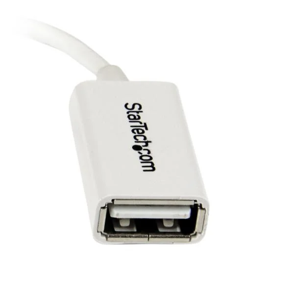 StarTech.com UUSBOTGW Cable Adaptador Micro USB Macho – USB OTG Hembra, 12cm, Blanco OTG BLANCO 12CM MACHO A HEMBRA .