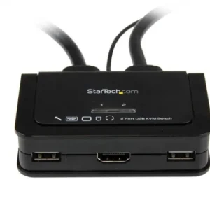 StarTech.com Switch KVM SV211HDUA de 2 Puertos HDMI USB Audio con Cables Integrados HDMI USB AUDIO CON CABLES