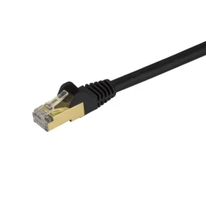 StarTech.com Cable Patch Cat6a STP Blindado sin Enganches RJ-45 Macho – RJ-45 Macho, 30cm, Negro BLINDADO STP C6ASPAT1BK DE 0.3M NEGRO .