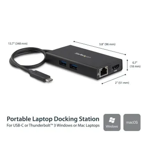 Adaptador StarTech.com USB-C Multifunción DKT30CHPD para Laptops, 4K HDMI, USB 3.0 PARA LAPTOPS MINI REPLICADOR .
