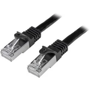 StarTech.com Cable N6SPAT3MBK de 3m de Red Cat6 Ethernet Gigabit Blindado SFTP – Negro – Cable for Dispositivo de red, Conmutador, Hub, Panel de conexión, Servidor de impresión, Dispositivo compatible con PoE, Computador, Workstation, Enchufe de pared – Cable de conexión – Apantallado – Oro Conector chapado – Oro Contacto chapado – CMG – 26 AWG – Negro CABLE 3M DE RED CAT6 ETHERNETGIGABIT BLINDADO SFTP NEGRO .