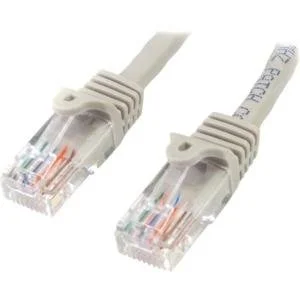StarTech.com Cable 45PAT50CMGR de Red de 0.5m Gris Cat5e Ethernet RJ45 sin Enganches – Cable for Dispositivo de red, Conmutador, Hub, Workstation, Panel de conexión – Cable de conexión – Oro Conector chapado – 24 AWG – Gris CABLE DE RED 0.5M GRIS CAT5E ETHERNET SIN ENGANCHE