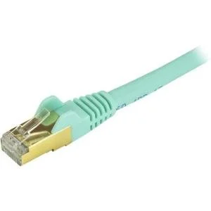 StarTech.com C6ASPAT1AQ Cable Patch Cat6a STP sin Enganches RJ-45 Macho – RJ-45 Macho, 30cm, Turquesa CAT6 BLINDADO AQUA STP