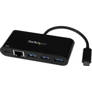 StarTech.com Adaptador Multipuertos USB-C US1GC303APD de Red Ethernet con Hub de 3 Puertos USB 3.0 y Entrega de Potencia – Soporte UASP – 4 Total USB Port(s) – 4 USB 3.0 Port(s)1 Puerto(s) de red (RJ-45) – PC, Mac, Linux ADAPTADOR USB-C DE RED CON HUB.