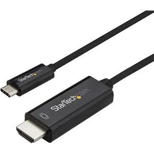 StarTech.com Cable CDP2HD1MBNL de 1m USB C a HDMI – Cable Adaptador de Video USB Tipo C a HDMI 2.0 4K de 60Hz – Compatible con Thunderbolt 3 – Negro – Cable for Chromebook, Proyector, Monitor, Dispositivo de audio/vídeo, MacBook, Workstation, TV, MacBook Pro, iPad Pro, MacBook Air – Admite hasta3840 x 2160 – Negro CABLE ADAPTADOR DE 1M USB-C AHDMI 4K 60HZ NEGRO