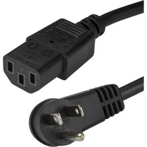 StarTech.com Cable PXTR10110 de 3m de Alimentación para Computadora, en Ángulo Recto NEMA 5-15P a C13, 10A 125V, 18AWG, Cable de Impresora – Para Computadora de escritorio, Monitor, Impresora, Escáner – NEMA 5-15P / IEC 60320 C13 – 125 V AC / 10A – Negro – 1 Solamente CABLE DE 3M DE ALIMENTACIONACODADO NEMA 5-15P A C13 DE PC