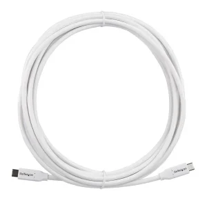 StarTech.com Cable USB-C 2.0 Macho – USB-C 2.0 Macho, 4 Metros, Blanco USB2C5C4MW CON PD 5A USB 2.0 BLANCO