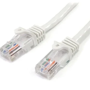 StarTech.com Cable 45PAT3MWH de 3m Blanco de Red Fast Ethernet Cat5e RJ45 sin Enganche – Cable Patch Snagless – Cable for Dispositivo de red, Hub – Cable de conexión – Oro Contacto chapado – CM – 24 AWG – Blanco CABLE 3M BLANCO RED 100MBPSCAT5E ETHERNET RJ45 SNAGLESS