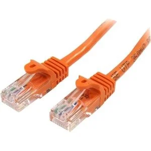 StarTech.com Cable 45PAT1MOR de 1m Naranja de Red Fast Ethernet Cat5e RJ45 sin Enganche – Cable Patch Snagless – Cable for Dispositivo de red – Cable de conexión – Oro Conector chapado – CM – 24 AWG – Naranja CABLE 1M NARANJA RED 100MBPSCAT5E ETHERNET RJ45 SNAGLESS