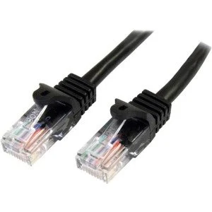 StarTech.com 45PAT2MBK Cable Patch Cat5e UTP sin Enganches RJ-45 Macho – RJ-45 Macho, 2 Metros, Negro CAT5E ETHERNET RJ45 SNAGLESS
