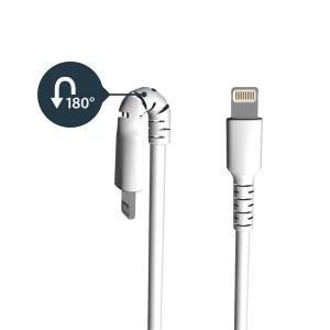 StarTech.com RUSBLTMM2M Cable Lighting Macho – USB A Macho, 2 Metros, Blanco CERTIFICADO MFI APPLE BLANCO