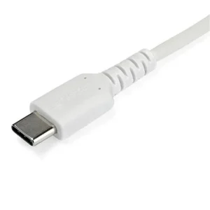 StarTech.com Cable RUSB2CC1MW de 1m de Carga USB C – de Carga Rápida USB 2.0 Tipo C a USB C Revestimiento TPE de Fibra de Aramida M/M 60W Blanco – Cable for Dispositivo móvil – 480Mbit/s – Apantallado – Níquel Conector chapado – 22/30 AWG – Blanco CABLE USB TIPO C DE 1 MBLANCO-CON FIBRA ARAMIDA