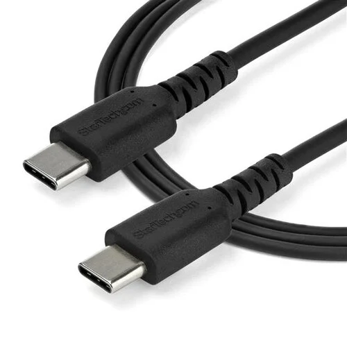 StarTech.com Cable RUSB2CC2MB de 2m de Carga USB C – de Carga Rápida USB 2.0 Tipo C a USB C Revestimiento TPE de Fibra de Aramida M/M 60W Negro – Cable for Dispositivo móvil – 480Mbit/s – Apantallado – Níquel Conector chapado – 22/30 AWG – Negro CABLE USB TIPO C DE 2 MNEGRO-CON FIBRA ARAMIDA