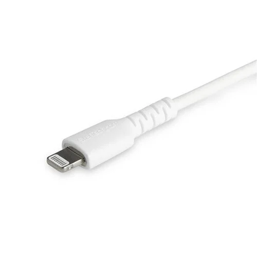 StarTech.com Cable Resistente USB-C a Lightning RUSBCLTMM1MW de 1 m Blanco – Cable de Sincronización y Carga para iPhone/iPad, Certificado MFi de Apple – Cable for iPad, iPhone, iPad Air, iPad mini, Cargador, Adaptador de alimentación – 480Mbit/s – MFI – Apantallado – Níquel Conector chapado – 22/32 AWG – Blanco CABLE USB-C A LIGHTNING DE 1MCOLOR BLANCO – CERTIFICADO MFI
