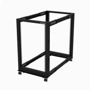 StarTech.com Rack 18U Móvil 4POSTRACK18U de Marco Abierto de 4 Postes para Servidores – Rack de 19 Pulgadas – Ruedas o Patas Niveladoras – Acero, Acero Laminado en Frío – 300kg Capacidad de Peso Dinámico – 544kg Capacidad de Peso Estático GABINETE RACK DE MARCO ABIERTO18U – 4 POSTES – AJUSTABLE