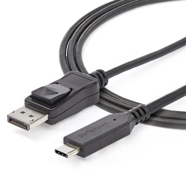 StarTech.com Cable Adaptador 1.8m USB-C a DisplayPort – Conversor USB Tipo C a DP – 8K 60Hz HBR3 – Convertidor Thunderbolt 3 DisplayPort – Cable for Dispositivo CDP2DP146B de audio/vídeo, Monitor, iPad Pro – 32.4Gbit/s – Admite hasta7680 x 4320 – Negro CABLE ADAPTADOR 1.8M USB C ADISPLAYPORT TIPO C 8K 60HZ