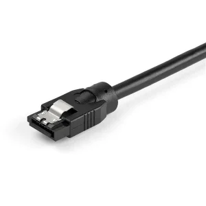 StarTech.com Cable SATA Redondo SATRD30CM de 0.3m – Conectores de Cierre – 6Gbs – Alimentación DD SATA – Extremo prinicpal: 1 x 7 clavijas SATA Hembra – Extremo Secundario: 1 x 7 clavijas SATA Hembra – 6Gbit/s – 30 AWG – Negro CONECTORES CON CIERRE – 6GBS