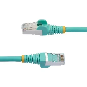 StarTech.com Cable NLAQ-10F-CAT6A-PATCH de 3m de Red Ethernet CAT6a – Aguamarina – LSZH – 10GbE – 500MHz – PoE++ de 100W – Snagless sin Pestillo – RJ-45 – S/FTP – Cable for Dispositivo de red – 10Gbit/s – Cable de conexión – Apantallado – Oro Contacto chapado – LSZH – 27 AWG – Aqua CABLE 3M CAT6A AGUAMARINASNAGLESS POE 100W RJ45