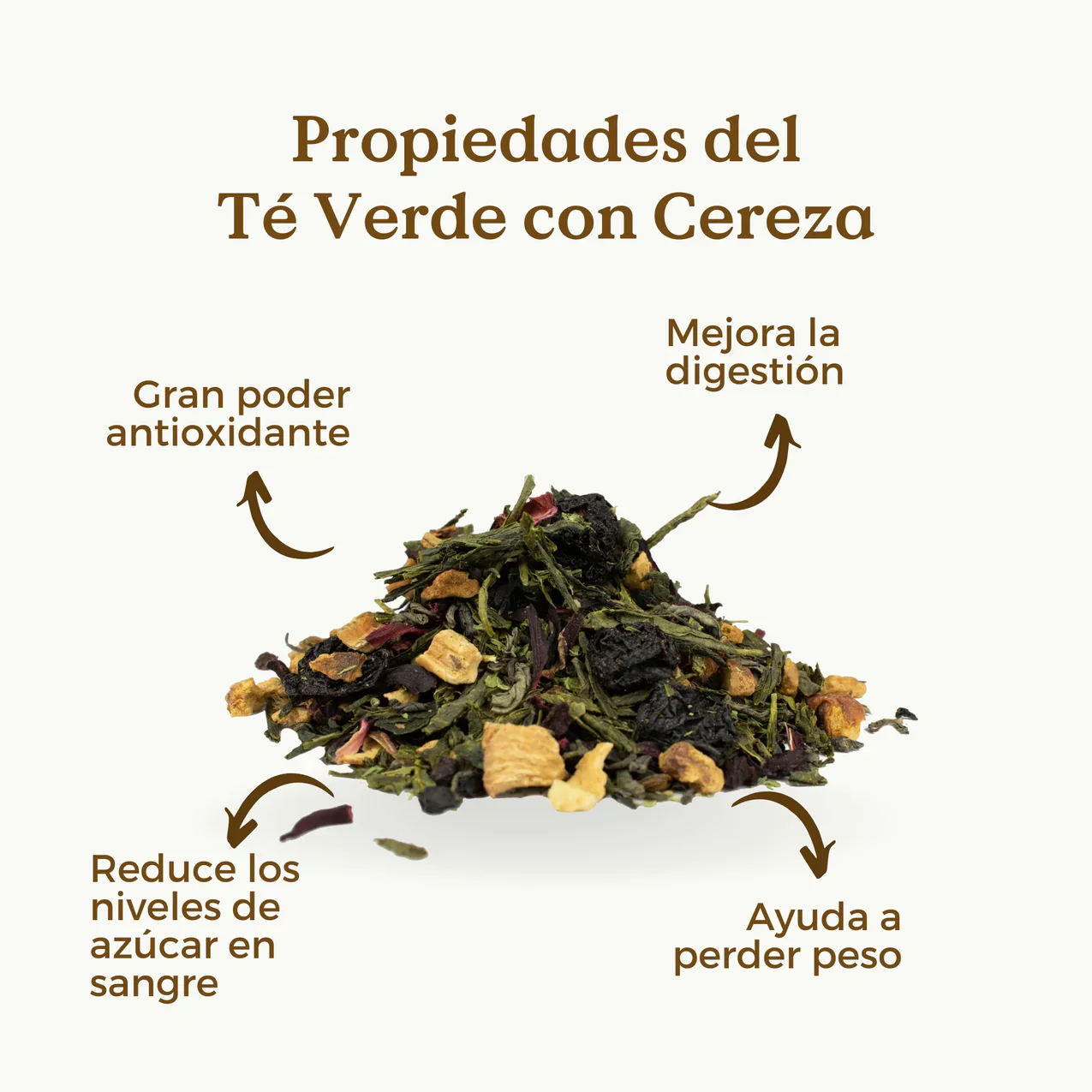Té Verde con Cereza e Hibisco Ecológico 100g - Imagen 4