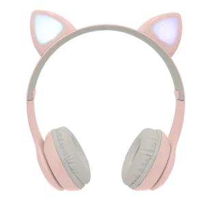 Audífonos Bluetooth Inalámbricos PC-116998 para Niños Luz LED Catto Rosa | AUDIFONO DIADEMA INALAMBRICOPARA NINOS ROSA -CATTO