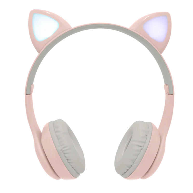 Audífonos Bluetooth Inalámbricos PC-116998 para Niños Luz LED Catto Rosa | AUDIFONO DIADEMA INALAMBRICOPARA NINOS ROSA -CATTO