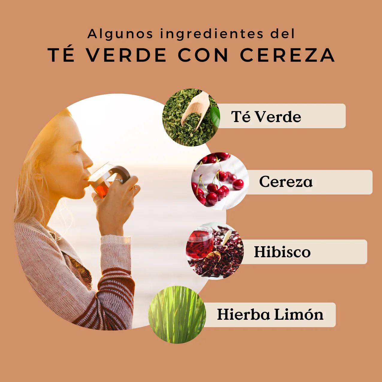 Té Verde con Cereza e Hibisco Ecológico 100g - Imagen 5