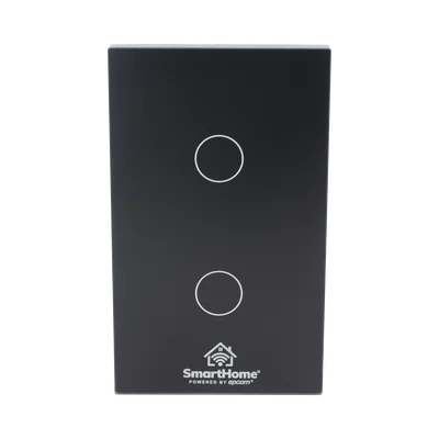(Wifi) Apagador switch inalámbrico WIFI, control SMARTHOME BY EPCOM SHS412W de 2 regresos de carga, 110V