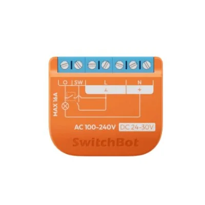 Switch Relevador Inteligente conectividad inalambrica Wifi y BLE / Medición SWITCHBOT SWITCHBOTRELSW1PM de Consumo / Control de Encendido Apagado / Compatible con asistentes de voz / Dimensiones 42x36x16 mm
